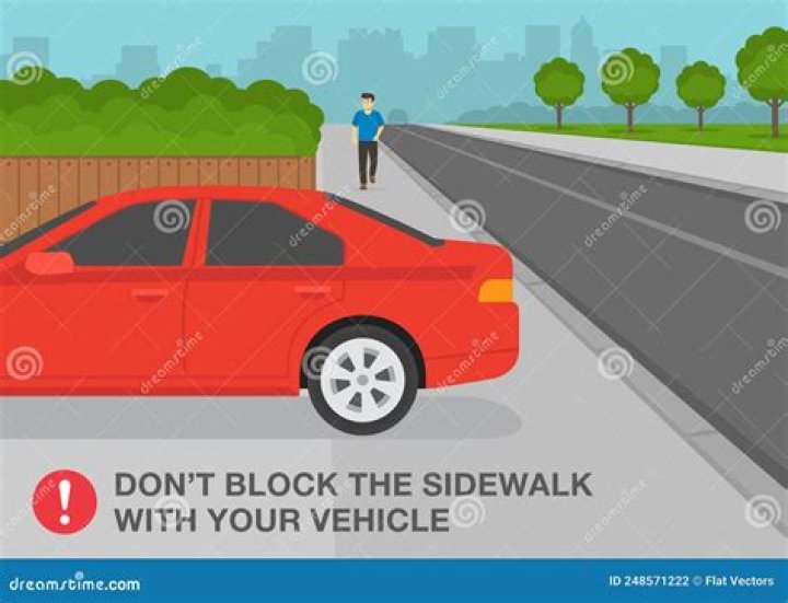 Can you block the sidewalk in your driveway