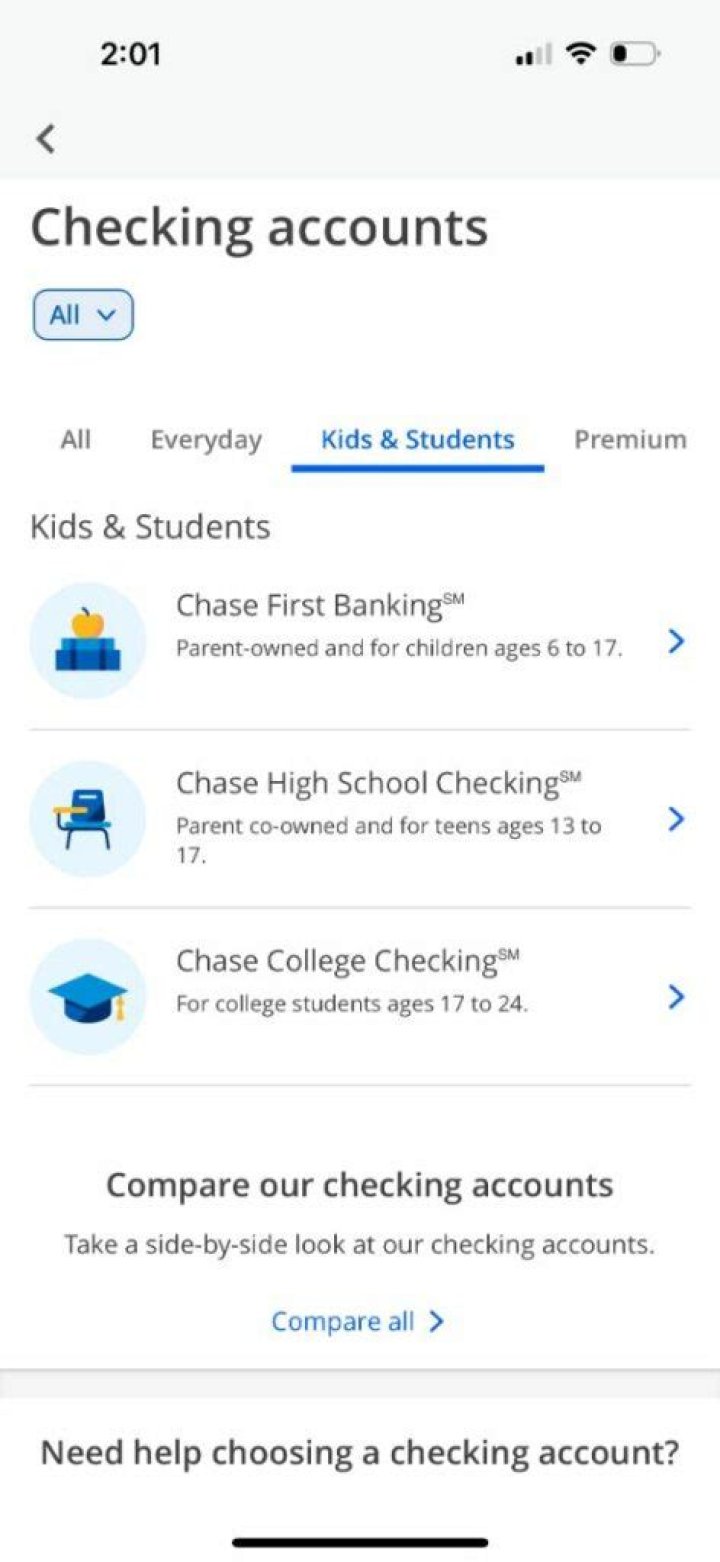 Chase High School Checking Spending Limit