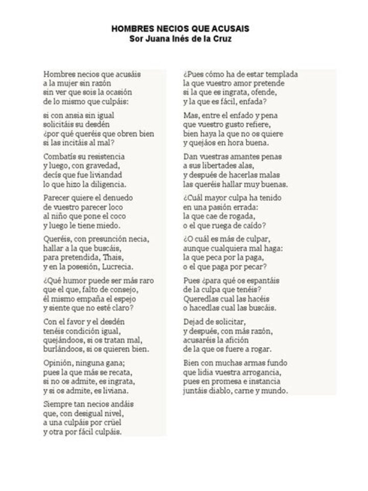 ¿Cuántos versos tiene el poema de hombres necios