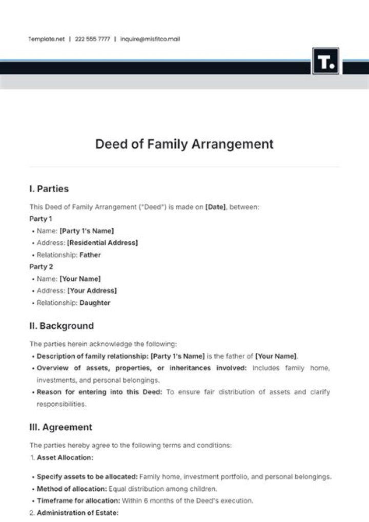 Deed of arrangement - How To Discuss
