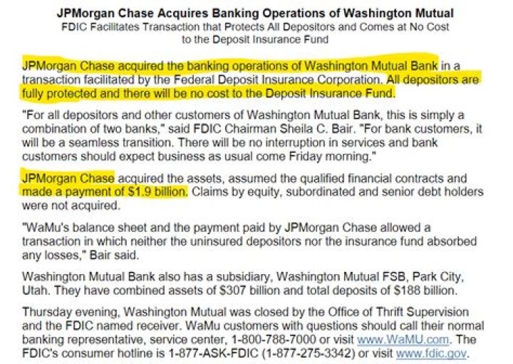 Did Chase Bank buy Washington Mutual