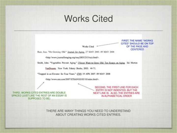 Does Work Cited go in alphabetical order