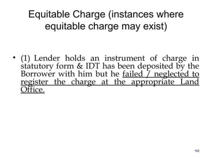 Equitable charge - How To Discuss