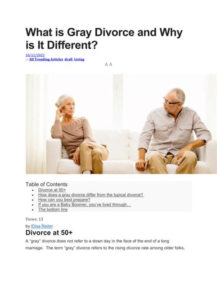 Gray divorce - How To Discuss
