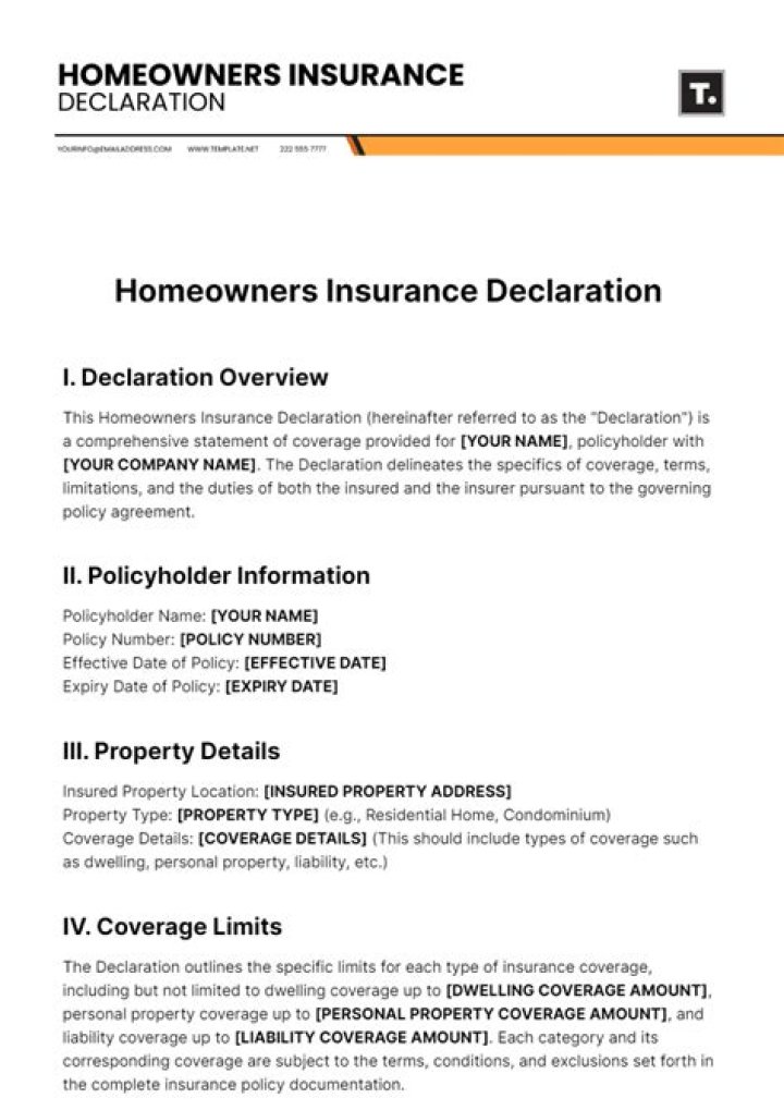 Homeowners insurance declaration page - How To Discuss