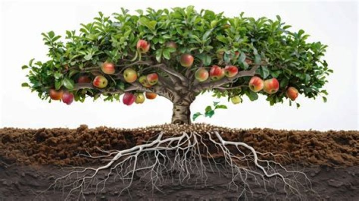 How big are the roots of an apple tree