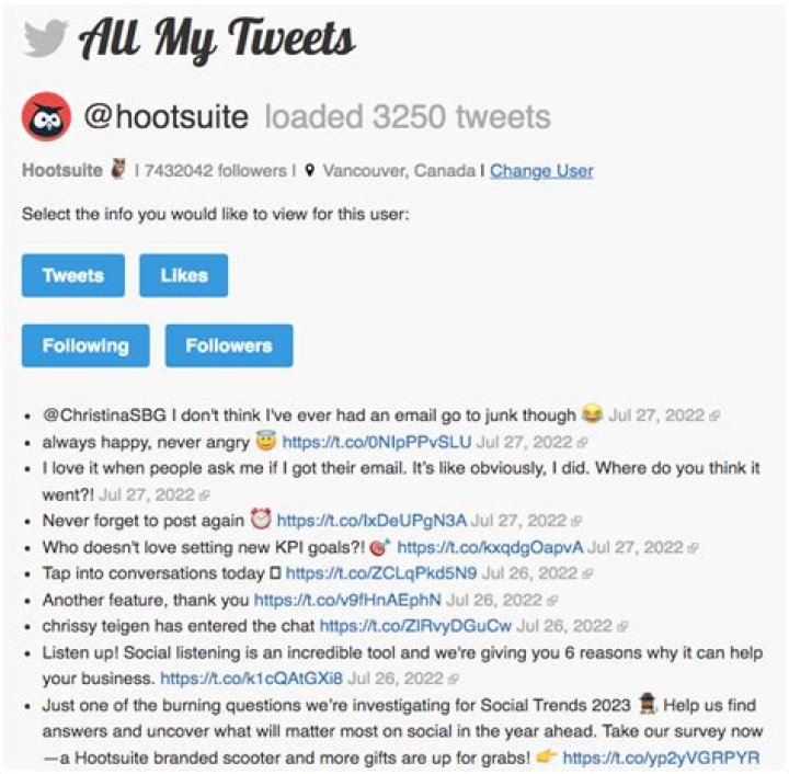 How can I see tweets from past 3200