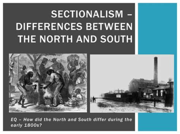 How did the North and South differ during the first half of the 1800s