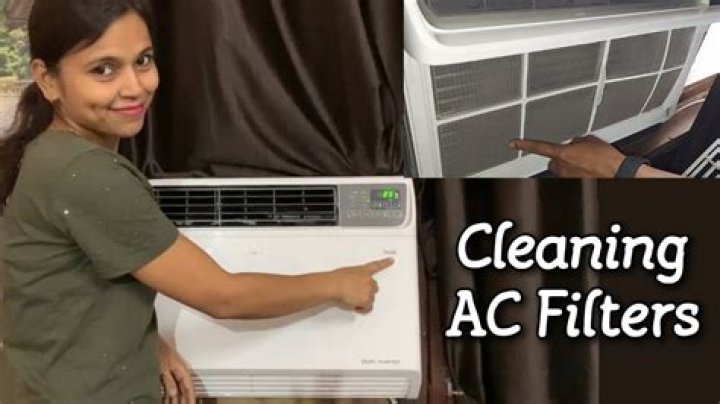 How do you clean the air filter of an LCD projector