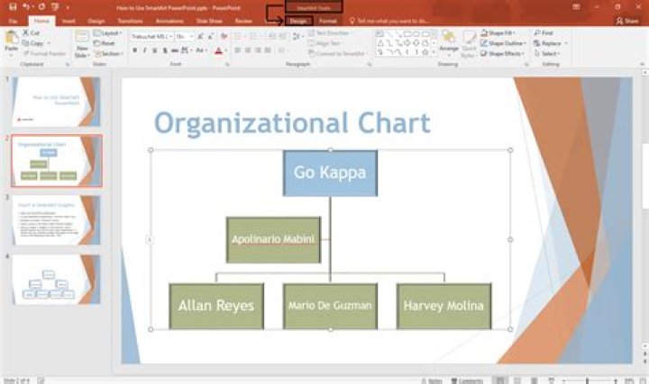 How do you use SmartArt organizational chart