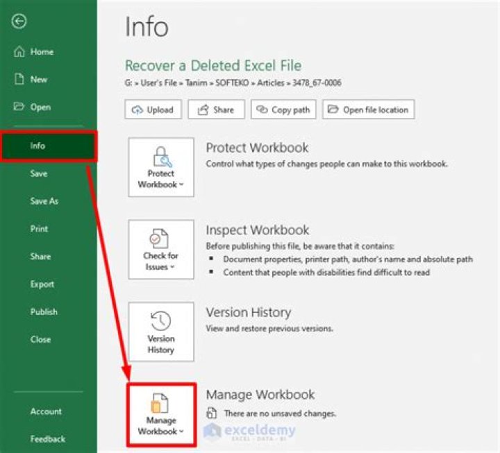 How to recover deleted excel files