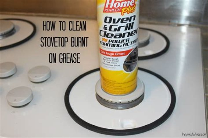 How to remove burnt on grease from stove top