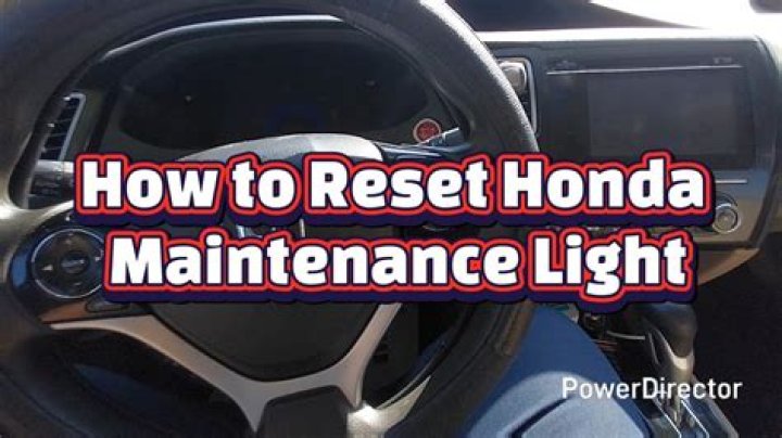 How To Reset Honda Maintenance Light