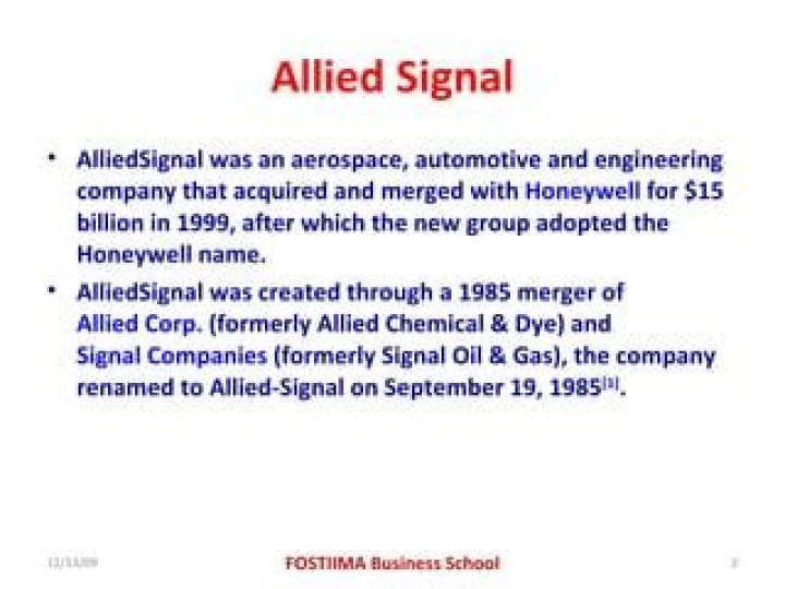 Is Allied Signal now Honeywell
