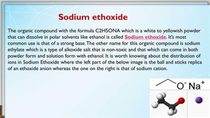 Is sodium ethoxide a salt