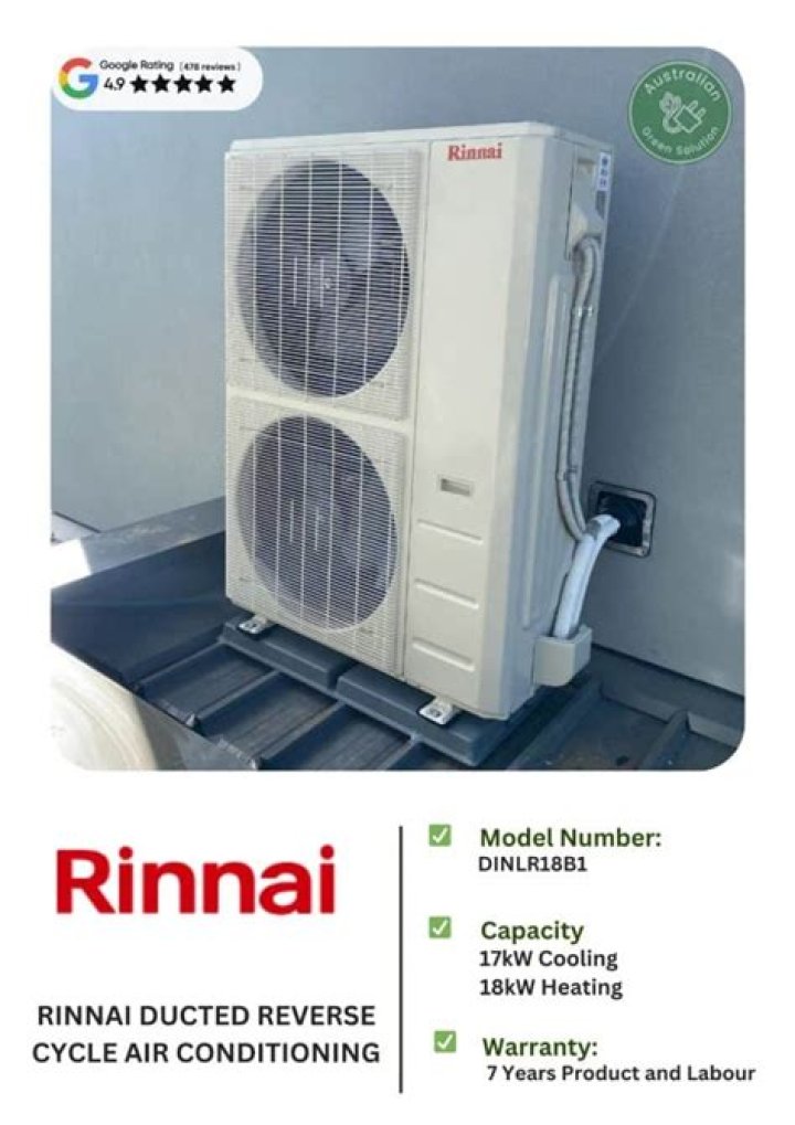 Is the Rinnai reverse cycle split system available in Australia?