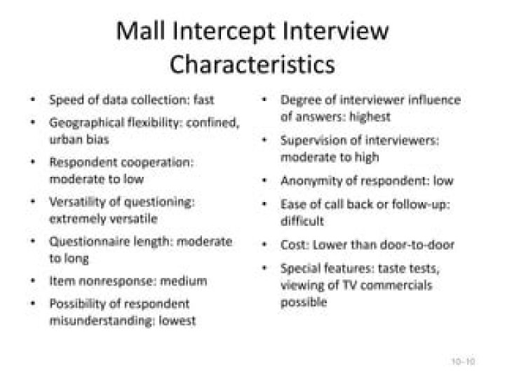 Mall intercept - How To Discuss