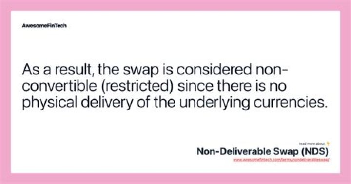Non-Deliverable Swap (NDS) - How To Discuss