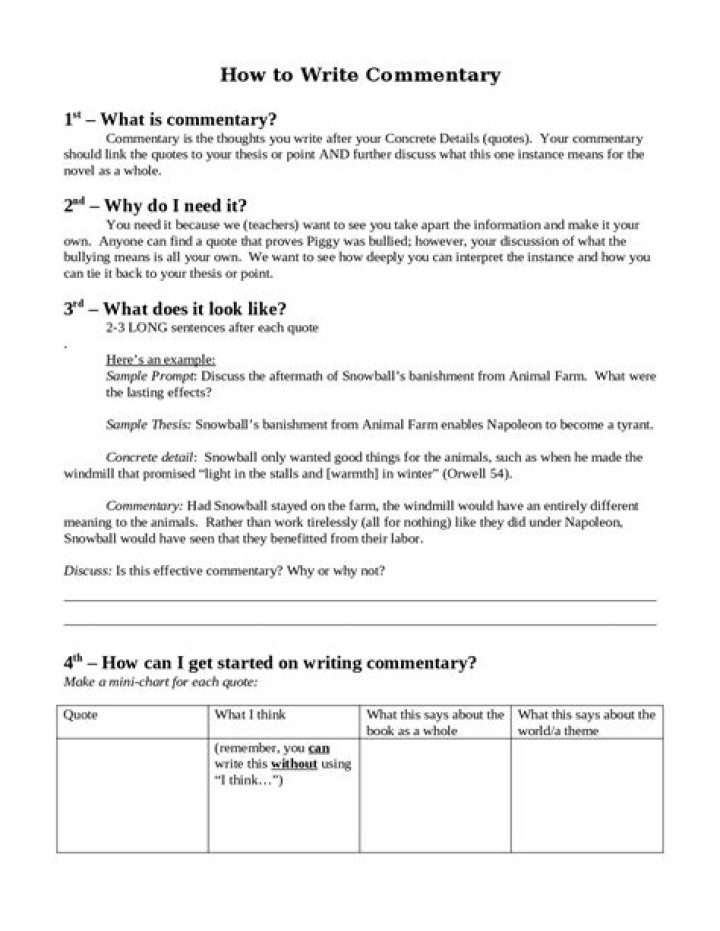 Official staff commentary - How To Discuss