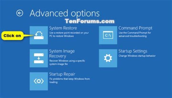 System restore windows 10 from boot