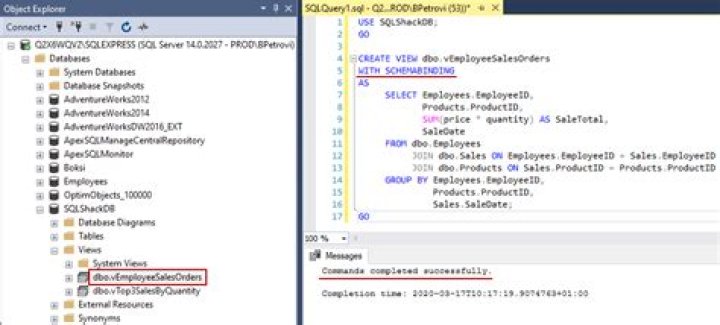 What are indexed views inside SQL Server
