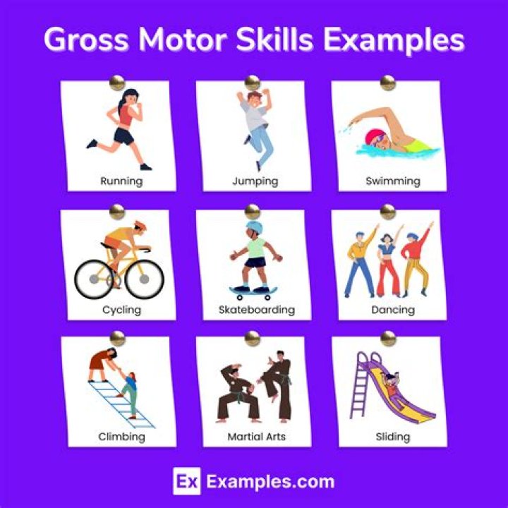 What are some examples of gross motor skills