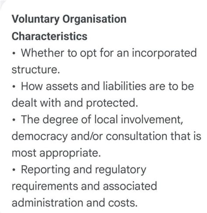 What are the characteristics of voluntary Organisation