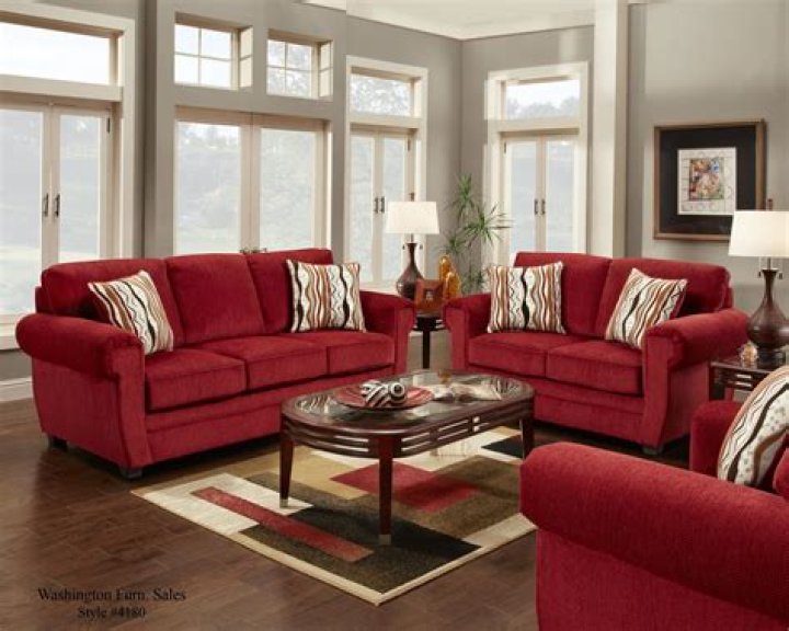 What color goes with red sofa