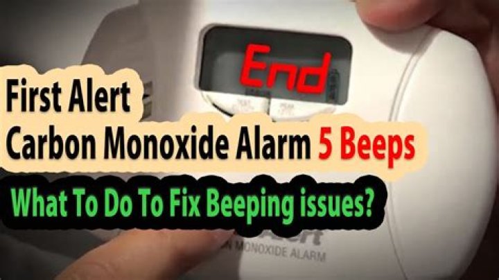 What does 5 beeps mean on a carbon monoxide detector