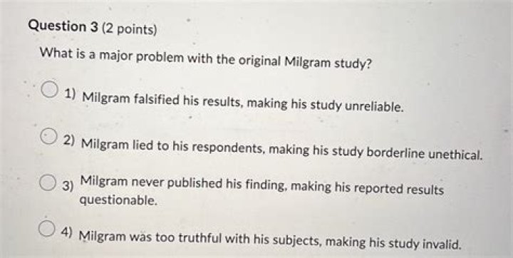 What Is A Major Problem With The Original Milgram Study