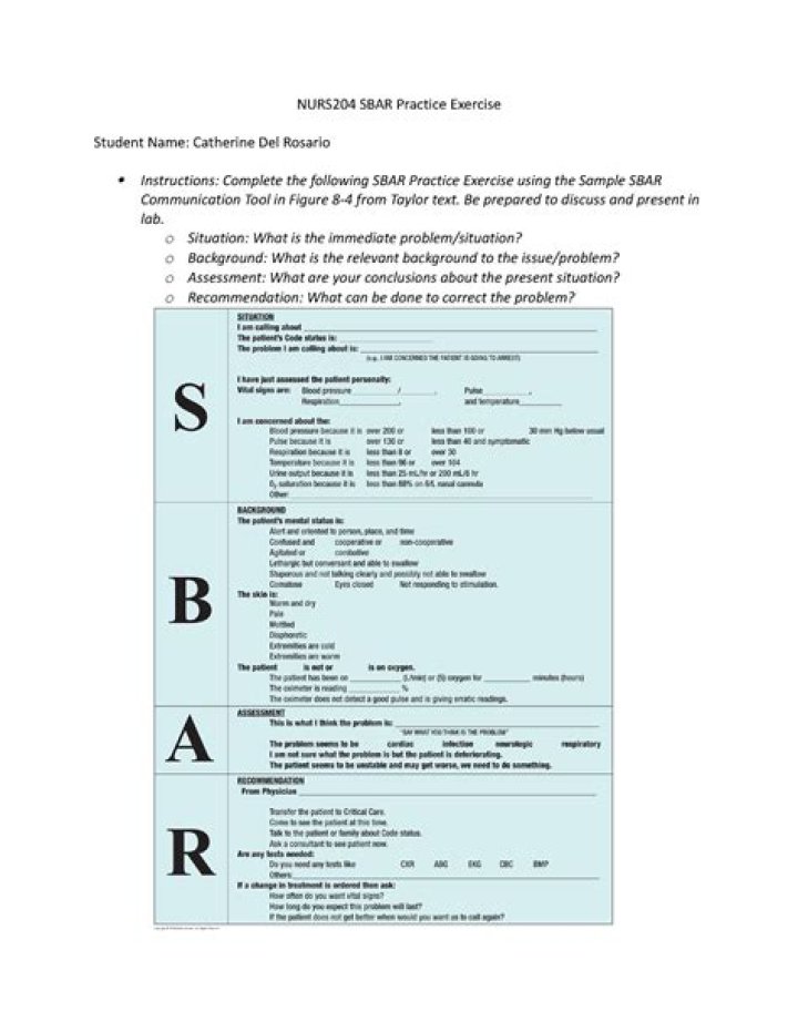 What is an SBAR in nursing