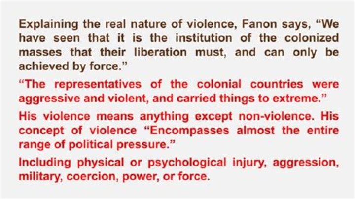 What is Fanons view of violence
