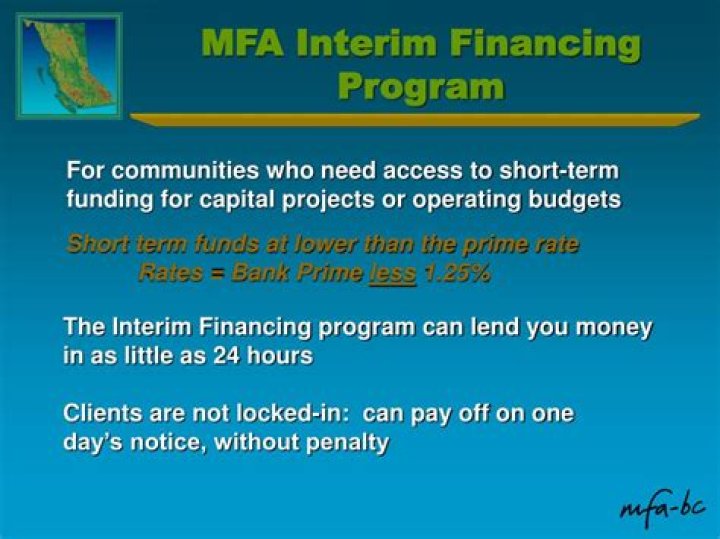 What is interim financing