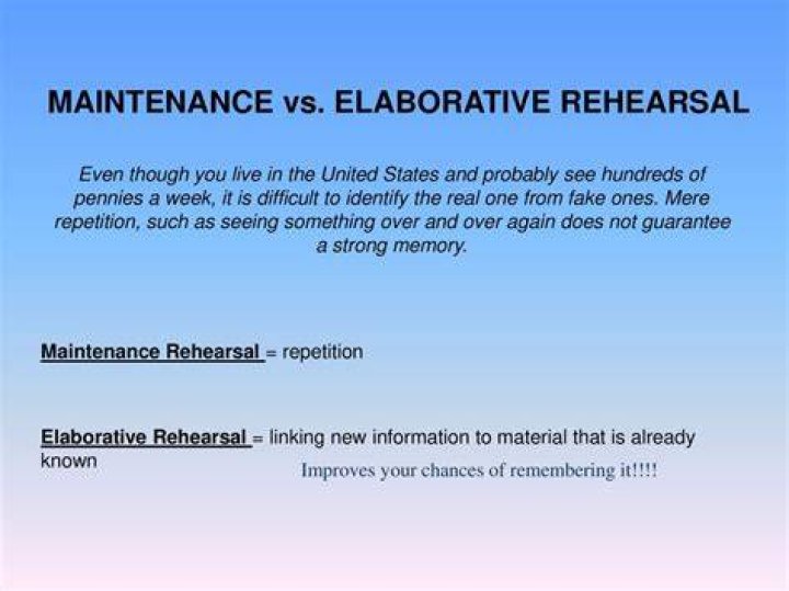 What Is Maintenance And Elaborative Rehearsal