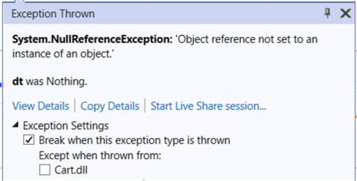 What is null reference exception in C