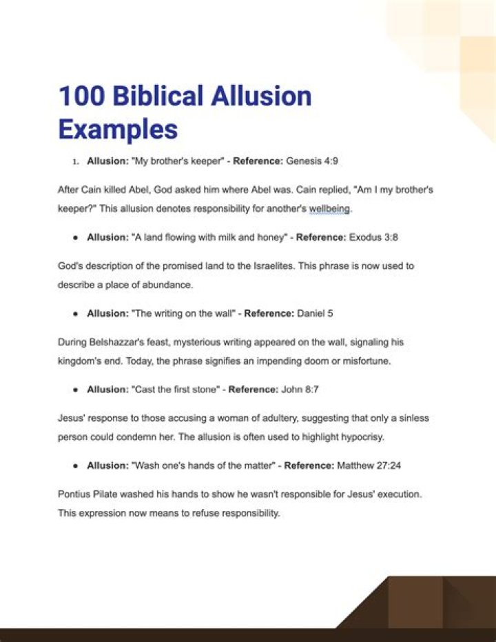 What is the definition of biblical allusion