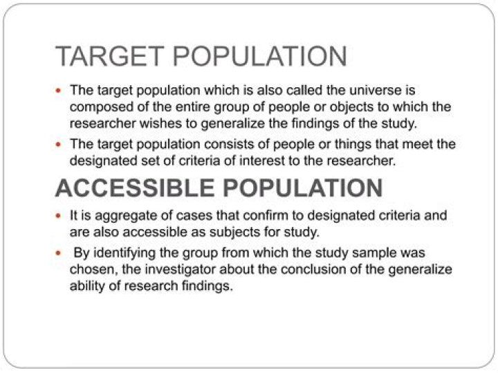 What is the difference between target population and accessible population