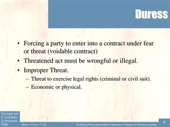What is the effect of duress on a contract