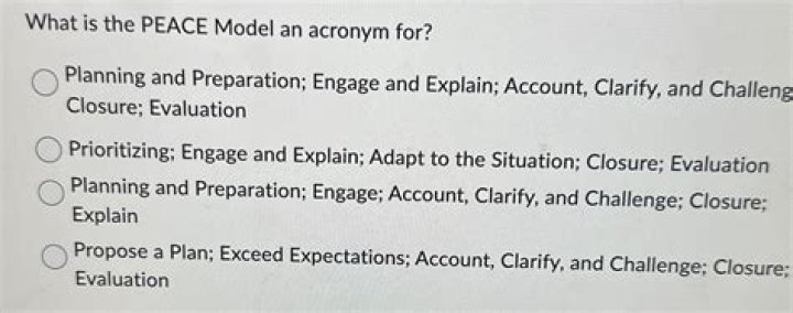 What is the peace model an acronym for