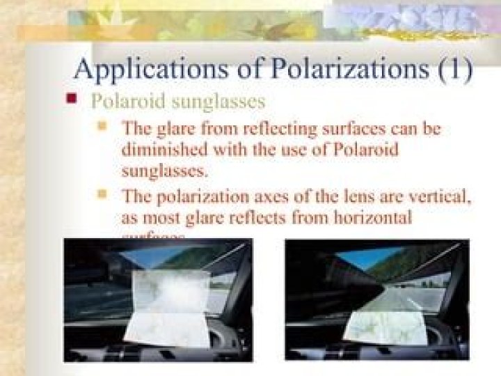 What is the polarization axis of Polaroid sunglasses
