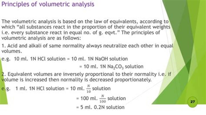 What is the purpose of volumetric analysis