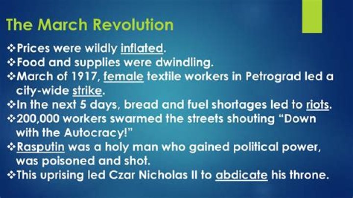 What was the immediate result of the March Revolution