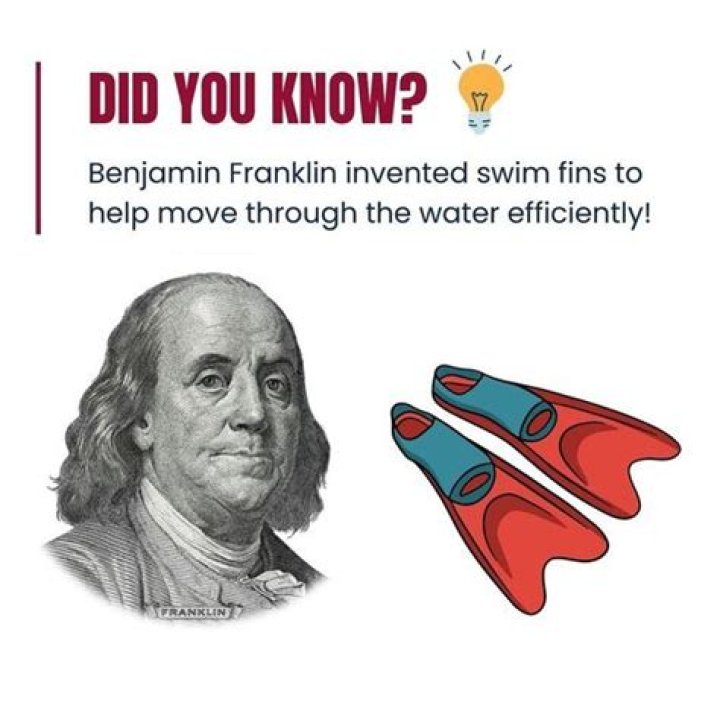 When did Benjamin Franklin invent the swim fins