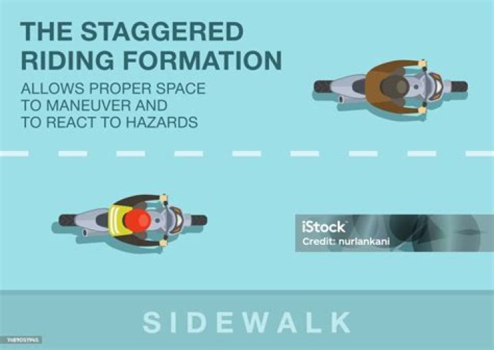 When Riding A Motorcycle In Group Formation Staggered How Close Should You Be To The Bikes In Front Of You