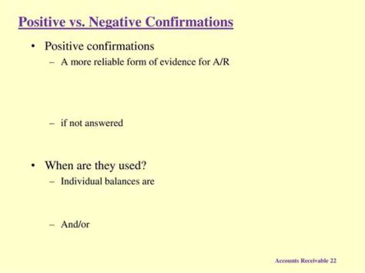 When should negative confirmations be used