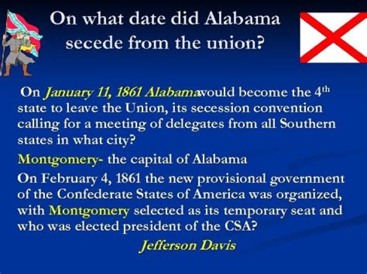 Why did Alabama secede from the Union and when did this happen